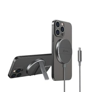 XLayer MagFix Pro Wireless Charging Stand magnetyczny 15 W, Space Grey – ustawiany USB-C bezprzewodowa, szybka ładowarka indukcyjna, kompatybilna z iPhone 12/13/14