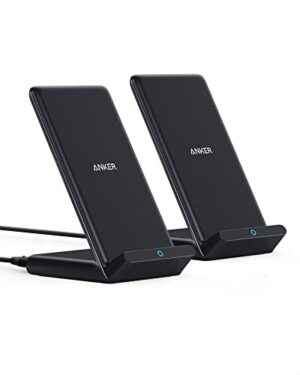 Anker PowerWave stacja ładująca do bezprzewodowego ładowania 7,5 W do iPhone 11, 11 Max, Xs, Max, XR, XS, X, 8, 8Plus, oraz szybkiego ładowania 10 W telefonu Galaxy S20 / S10 / S9 / S8, Note 10, zasilacz nie wchodzi w zakres dostawy, opakowanie 2 szt.