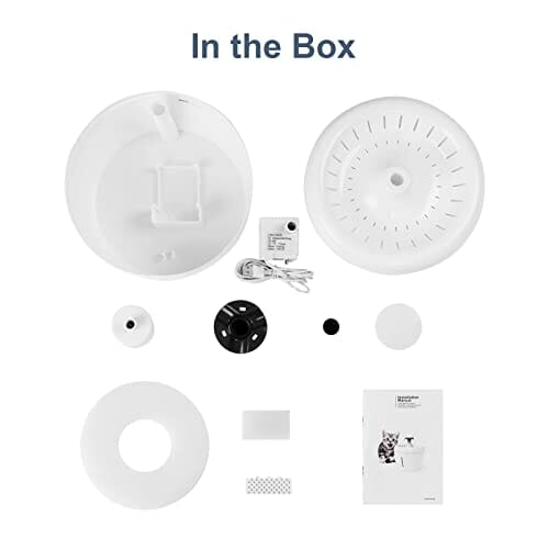 EUGAD fontanna dla kotów, psów, fontanna wodna 2,5 l, z diodą LED, ostrzeżenie o braku wody, czterokrotne filtrowanie, ultralekka, 2 tryby rozpylania wody, wykonana z polipropylenu, biała - obrazek 2