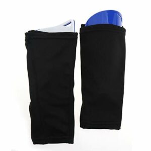 OTOTEC 2 x piłkarskie skarpety / rękawy na łydki i 2 x zestaw ochraniaczy na golenie piłki nożnej dla dorosłych czarne