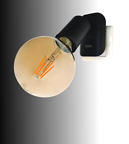 TRANGO Zestaw 2 lampek LED 11-259A z wtyczką, w tym 1x 4 W 2500K złota ciepła biel LED E27 w kolorze matowej czerni Kinkiet *ANNA*, lampka nocna, lampka ścienna, lampka kuchenna, lampka wtyczkowa - obrazek 9