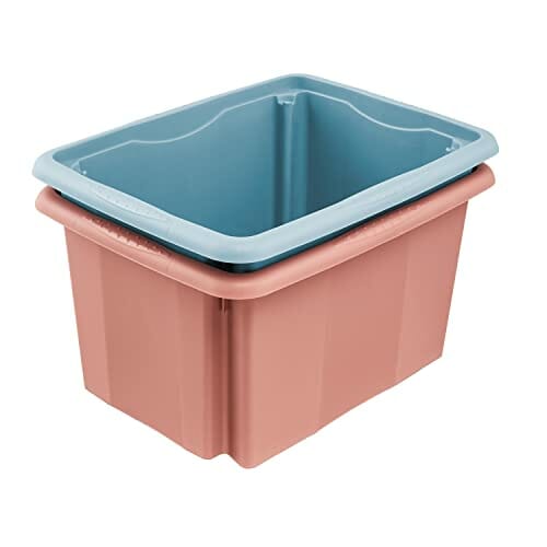 keeeper Pudełko do przechowywania z systemem obrotowym/układania w stos, 38 x 28,5 x 20,5 cm, 15 l, Emil, Nordic Red - obrazek 5