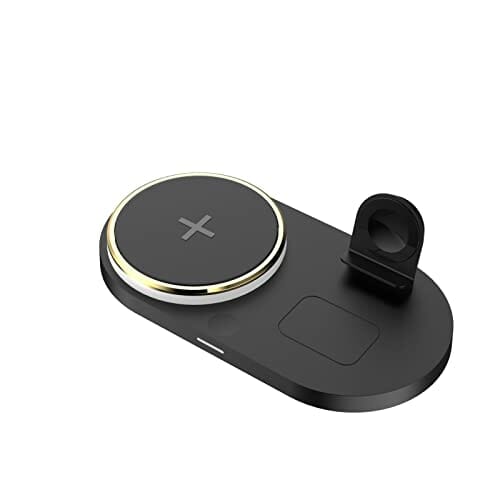 Bezprzewodowa ładowarka 4 w 1 Stojak 15 W Szybka bezprzewodowa stacja ładująca Kompatybilna z zegarkiem A-pple - iPhone 13Pro Max Z oświetleniem LED Wielofunkcyjny (Color : Noir)