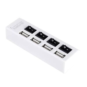 Stacja ładująca USB 2.0 Hub USB 4 Ładowarka do telefonu komórkowego Komputer Hub sieciowy Dekoncentrator Typ gniazda Szybki czytnik kart rozszerzeń do biura, szkoły i domu (Color : Wit, Size : 1)