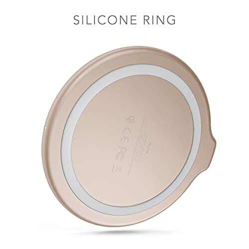 VONMÄHLEN Aura - bezprzewodowa ładowarka z certyfikatem Qi 15 W - z zasilaczem 4 w 1 18 W - bezprzewodowa ładowarka kompatybilna z iPhone, Airpods, Samsung, Huawei, Sony itd. (skóra różowe złoto) - obrazek 6