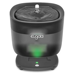 EUGAD Fontanna dla kota 2L bezprzewodowa pompa, fontanna do picia dla kotów, psów, fontanna z ostrzeżeniem LED o niskim poziomie wody, fontanna do picia dla kotów z filtrami 4, tryby odprowadzania wody 2, tworzywo ABS bez BPA