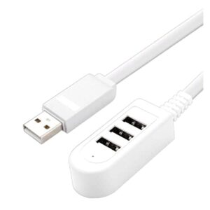 Stacja ładująca USB Port 3USB wielofunkcyjny 3A Konwerter rozszerzonego linii kablowej rozszerzenie wieloportowych piasty do biura, szkoły i domu (Size : 30CM, Color : Wit)