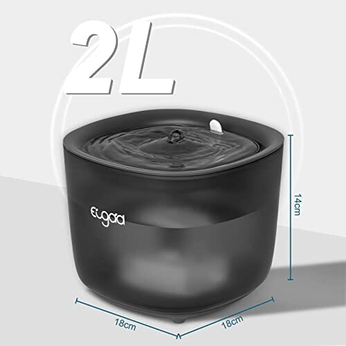 EUGAD Fontanna dla kota 2L bezprzewodowa pompa, fontanna do picia dla kotów, psów, fontanna z ostrzeżeniem LED o niskim poziomie wody, fontanna do picia dla kotów z filtrami 4, tryby odprowadzania wody 2, tworzywo ABS bez BPA - obrazek 3