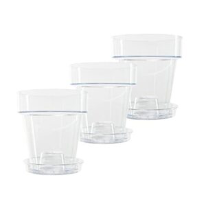 Przezroczysty plastikowy wazon na orchideę z otworami drenażowymi i sp