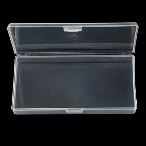 Małe plastikowe pudełko, prostokątne, przezroczyste pudełko na koraliki, pudełko do przechowywania rękodzieła z klapką do biżuterii, organizer na tabletki, śruby (15 x 8 x 2 cm) - obrazek 2
