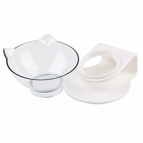 Makerfire Miska dla kota ze stojakiem na karmniki dla kotów i miski na żywność zmniejszają ból szyi dla kotów i małych psów - obrazek 2