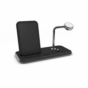 ZENS QI Wireless Charging Support + Lighting Dock + Watch - Aluminium Black, ZEDC07B