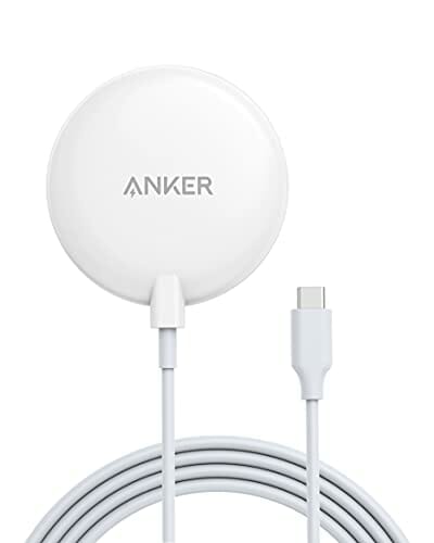 Anker 313 magnetyczna ładowarka bezprzewodowa, z kablem USB-C o długości 150 cm, nadaje się tylko do iPhone 13/13 Pro / 13 Pro Max / 13 Mini/iPhone 12/12 Pro / 12 Mini (bez zasilacza), Biała