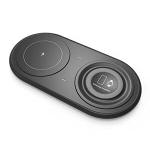 4-Ok Ładowarka bezprzewodowa Qi 15W do dwóch urządzeń 2 w 1 do smartfona Qi, iPhone Series 12 i 13. Kompatybilny z Apple Watch lub Airpods Pro. Mobile do ładowania indukcyjnego