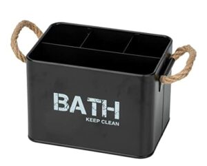 Wenko Pudełko łazienkowe Gara z 4 półkami, kolor czarny, pojemność: 2,