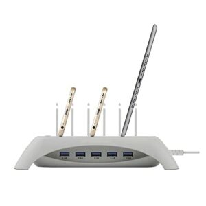 Stacja ładująca USB 60W 5-portowa ładowarka USB 12A Stacja dokująca do ładowarki biurkowej Stacja dokująca do ładowania Telefon Zasilacz sieciowy do biura, szkoły i domu