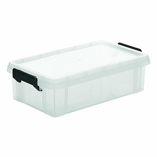 Iris Ohyama, Zestaw 4 sztuk, Pudełko do przechowywania , 4 L, możliwość układania w stos, garaż - Multi Box MBX-4 - Przezroczysty - obrazek 7