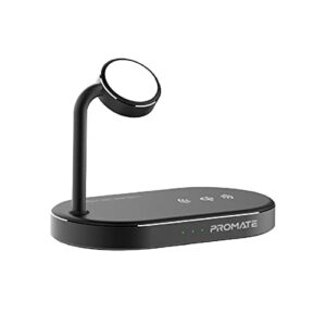 Promate, Bezprzewodowa stacja ładująca Multi Device z Pad Szybkie ładowanie 15W Certyfikacja Qi, Port USB Supercharge 24W, Ładowarka Apple Watch 5W MFi Certyfikacja, WavePower