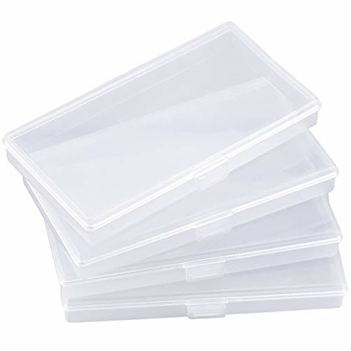 Małe plastikowe pudełko, prostokątne, przezroczyste pudełko na koraliki, pudełko do przechowywania rękodzieła z klapką do biżuterii, organizer na tabletki, śruby (15 x 8 x 2 cm)