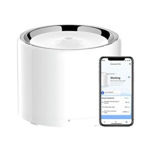 PETKIT Bezprzewodowy dozownik wody, automatyczna, inteligentna fontanna do picia dla kotów i psów, wykończenie ze stali nierdzewnej, która nie ułatwia rozwoju bakteriom