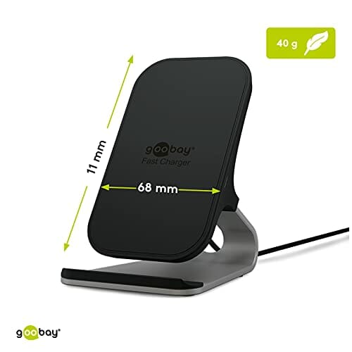 Goobay 52955 bezprzewodowa ładowarka 10 W Qi stacja ładująca, uchwyt d - obrazek 2