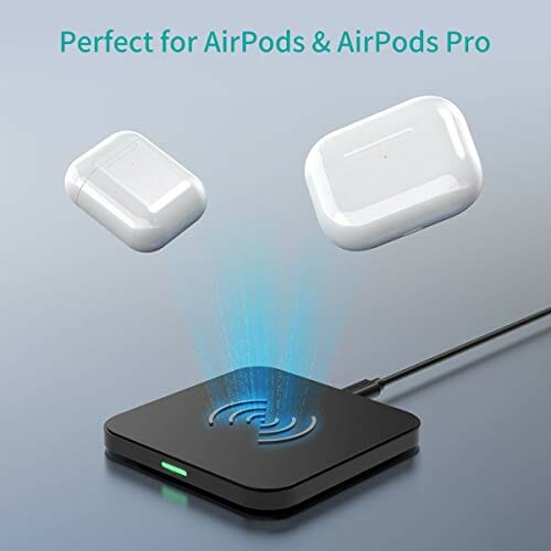 Zestaw 2 ładowarek bezprzewodowych, 7,5 W, do iPhone 12/12 Pro Max/SE 2020/11/11ProMax/XS/XR, 10 W Qi stacja ładująca do Galaxy S20/Note 20/10/9/8/S10, Airpod 2/Pro itp - obrazek 5