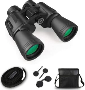 SkySight® Lornetka wojskowa 20 x 50, dla dorosłych i dzieci, z ochroną obiektywu, obrożą i torbą do noszenia, obserwator ptaków