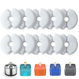 Yiupea Filtr do fontanny wodnej, filtr 10 sztuk do fontanny 2,5 l, filtr do fontanny z bawełny z węglem aktywnym z potrójną filtracją