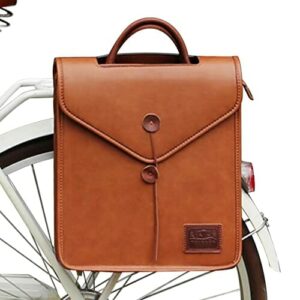 Tourbn TOURBON mikrofibra skóra rower pojedyncza sakwa biznes szkoła laptop plecak męski, brązowy, 29,5 * 9 * 40 cm, Brązowy