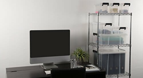 Iris Ohyama, Zestaw 4 sztuk, Pudełko do przechowywania , 4 L, możliwość układania w stos, garaż - Multi Box MBX-4 - Przezroczysty - obrazek 3