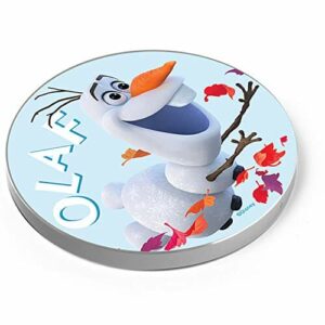 ERT GROUP Oryginalna i oficjalnie licencjonowana przez Disney ładowarka indukcyjna, wzór Olaf 001, szklana bezprzewodowa stacja ładująca, kabel Micro USB 1 metr 10W