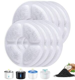 Zamienne filtry do fontanny dla kotów, zdrowe i higieniczne filtry do dozownika wody dla zwierząt domowych. 8 szt