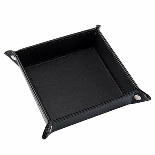 Tompig Skórzana taca, mała skórzana podajnik łapacz zatrzask biżuteria taca przy łóżku taca do przechowywania na drobne klucze, mały pojemnik do przechowywania przy łóżku - obrazek 2