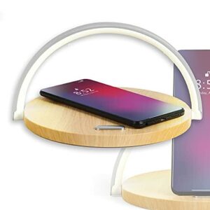 Lampka nocna LED ze stacją ładującą indukcyjną – bezprzewodowa ładowarka, stacja ładująca Qi ze światłem – bezprzewodowa ładowarka nocna na biurko – ładowarka indukcyjna lampka nocna – bezprzewodowe szybkie ładowanie