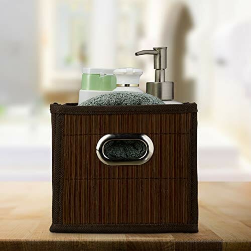 Relaxdays Bambusowy kosz do przechowywania, prostokątny, składany, wąs - obrazek 5