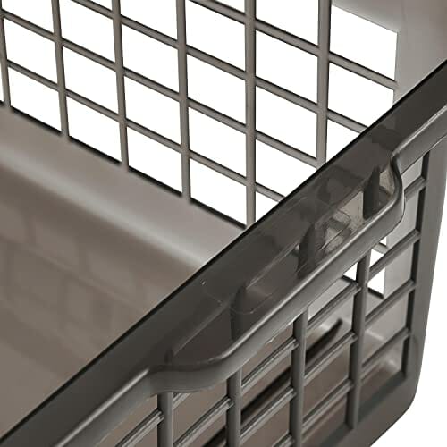 keeeper Kosz do przechowywania, wytrzymały plastik (PP), 2,8 l, 25 x 17 x 10 cm, czerwony, przezroczysty, krystalicznie szary - obrazek 2