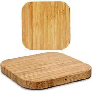 QI bezprzewodowa mata ładująca kompatybilna z Sony Xperia 1 IV Charger bambus indukcyjna uniwersalna szybka stacja ładująca 15 W, model: kwadrat