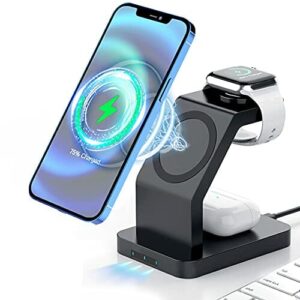 leChivée Bezprzewodowa ładowarka, 3 w 1, bezprzewodowa ładowarka z Mag Safe do Apple iPhone 13/13 Pro/13 Pro Max/12/12 Pro Max, bezprzewodowa stacja indukcyjna do AirPods 2/Pro iWatch 2/3/4/5/6/SE