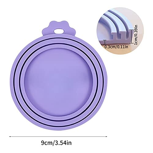 Pinsheng 4 szt. pokrowiec na puszkę na karmę dla zwierząt, silikonowe pokrywki na puszkę, kolorowe uniwersalne silikonowe pokrywki na puszkę dla psów i kotów (fioletowy, różowy, niebieski, żółty) - obrazek 8