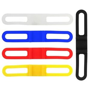 Zestaw 5 silikonowych pasków rowerowych Elastyczny uchwyt na kierownicę Elastyczny uchwyt na latarkę Piękny i trwały do stopera, telefonu komórkowego, czajnika, latarki, głośnika (pięć kolorów)