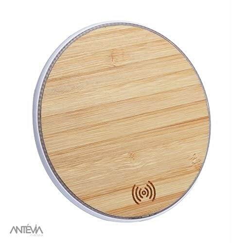 ANTEVIA - Bezprzewodowa uniwersalna ładowarka indukcyjna z drewnianą podstawą | Ponad 10 modeli | iPhone Samsung | Kolor: Beżowy (Nembar) - obrazek 6