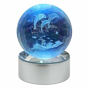 WZLPY Kula z wzorem 3D z kryształu K9, 80 mm przezroczysta, lampka nocna na prezent urodzinowy dla dziecka