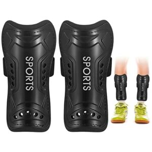 Dziecięce piłki nożnej, ochraniacze na golenie, dla nastolatków, piłka nożna, lekkie czarne ochraniacze na golenie, dla początkujących, dla chłopców, dziewcząt, gry w piłkę nożną, sprzęt ochronny na nogi (6-15 lat)