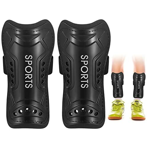 Dziecięce piłki nożnej, ochraniacze na golenie, dla nastolatków, piłka nożna, lekkie czarne ochraniacze na golenie, dla początkujących, dla chłopców, dziewcząt, gry w piłkę nożną, sprzęt ochronny na nogi (6-15 lat)