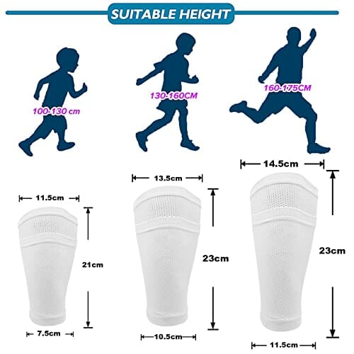 MILAIUN 2 pary ochraniaczy na golenie dla dorosłych i młodzieży, dla dzieci, z zoptymalizowaną kieszenią wsuwaną – skarpety piłkarskie, bandaże łydkowe, getry kompresyjne, skarpety do biegania - obrazek 4