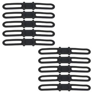 10 szt. paski montażowe do roweru silikonowa opaska rowerowa silikonowy elastyczny pasek akcesoria rowerowe do latarki telefonu komórkowego czarny