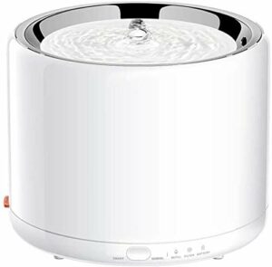 PETKIT Fontanna do picia ze stali nierdzewnej, inteligentny dozownik dla psów, wbudowane oświetlenie LED, cicha pompa, rezerwowy akumulator, fontanna do picia dla kotów