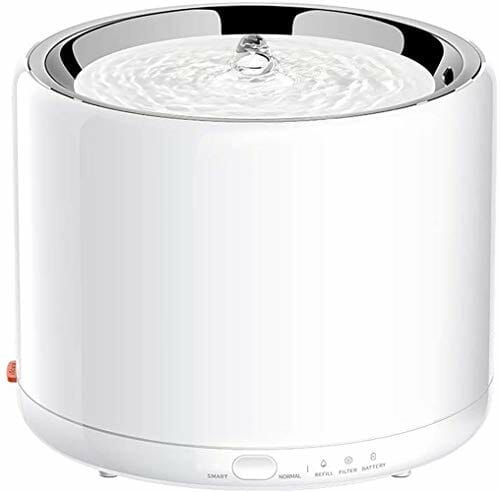 PETKIT Fontanna do picia ze stali nierdzewnej, inteligentny dozownik dla psów, wbudowane oświetlenie LED, cicha pompa, rezerwowy akumulator, fontanna do picia dla kotów