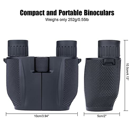 Kompaktowa lornetka 12x25 dla dorosłych, mini lornetka o dużej mocy z widzeniem w słabym świetle, przenośna lornetka z torbą transportową, do obserwacji ptaków, koncertów, sportu, opery i podróży - obrazek 5