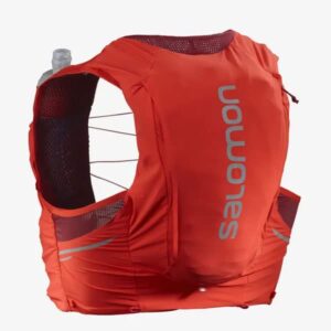 SALOMON Sense Pro 10 with flasks Plecak, Dorośli Unisex, Fiery Red/Ebony/Cabernet (Wielobarwny), XS